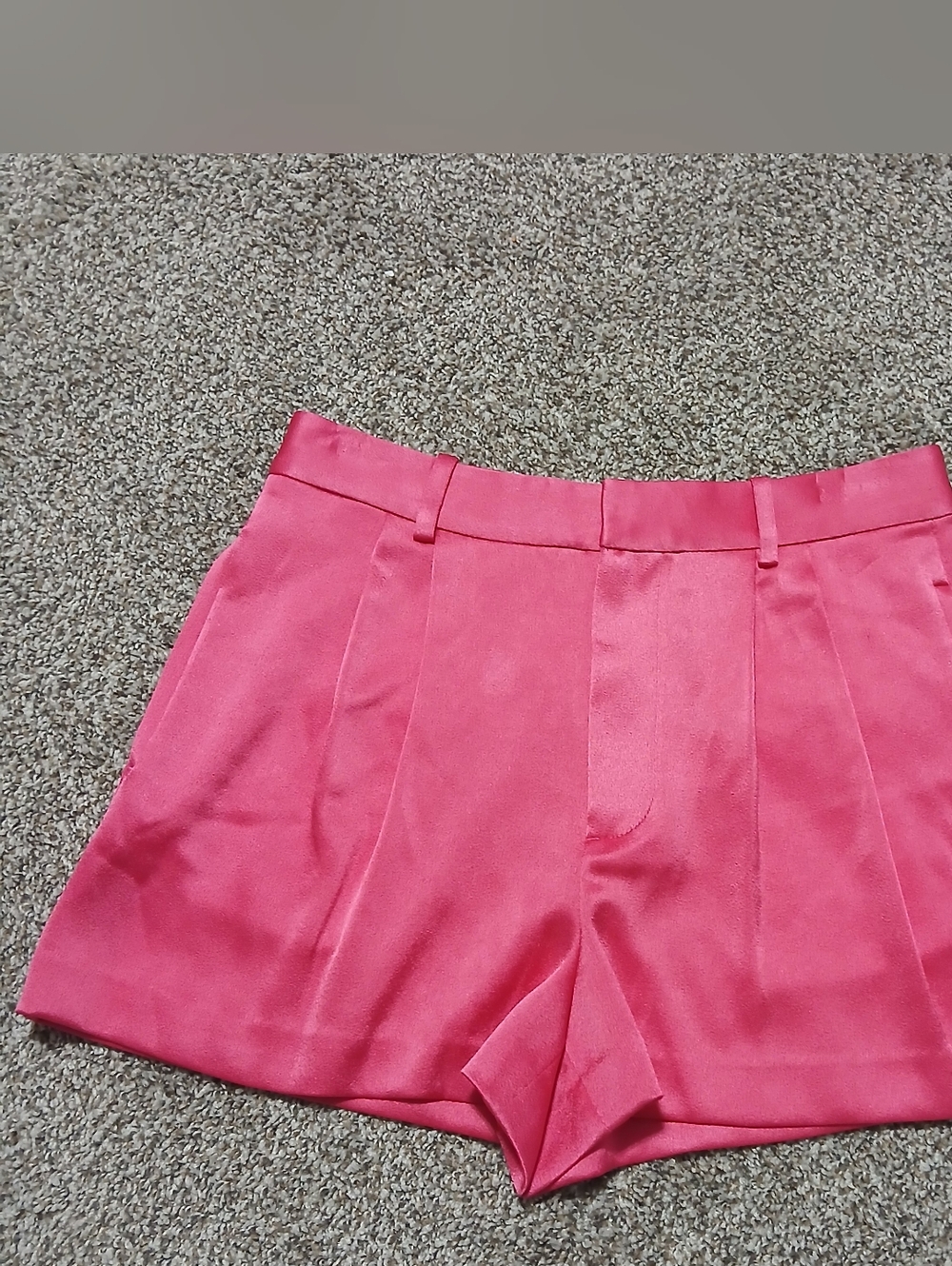 Alice + Olivia‎ Satin Hot Pink Tailored Shorts